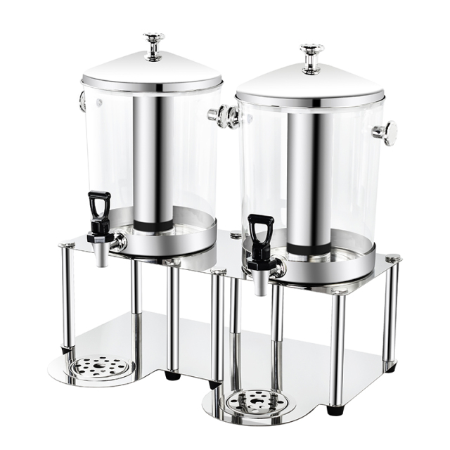 YT-JDA16 Korean Style 16L B Type Silver Double Tank Juice Dispenser, Commercial Buffet Beverage Server | Factory Wholesale & OEM Available