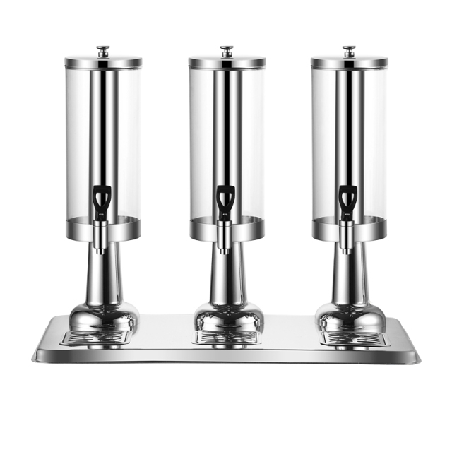 9L Triple Head Clear PC Beverage Dispenser, Commercial Buffet Beverage Server | Factory Wholesale & OEM Available