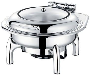 Round Hydraulic Chafing Dish with Detachable Lid and Stand 6L