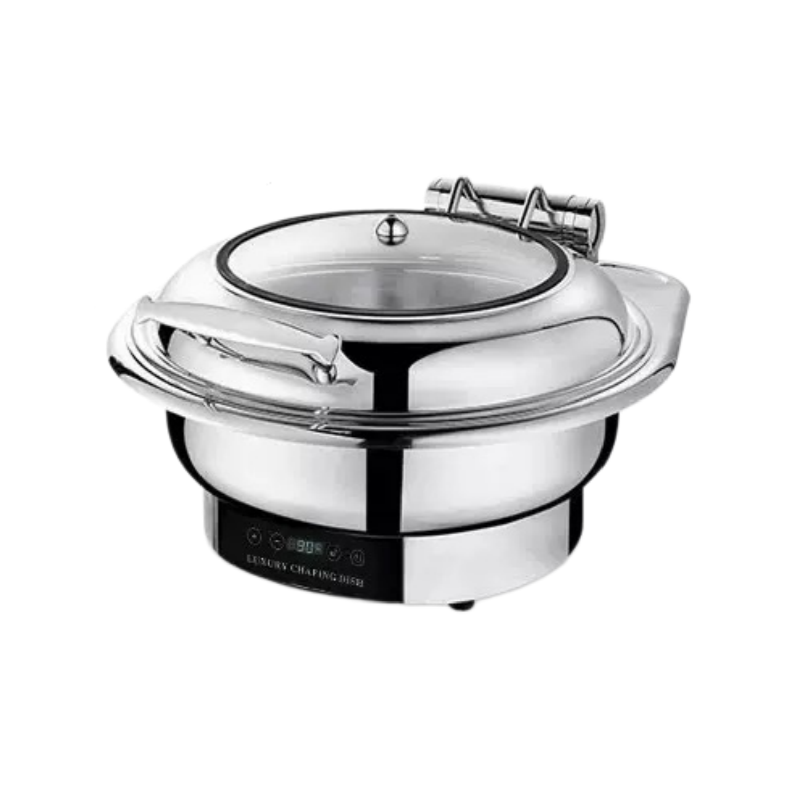 Round Electric Hydraulic Chafing Dish with Detachable Lid and Digital Control 6L