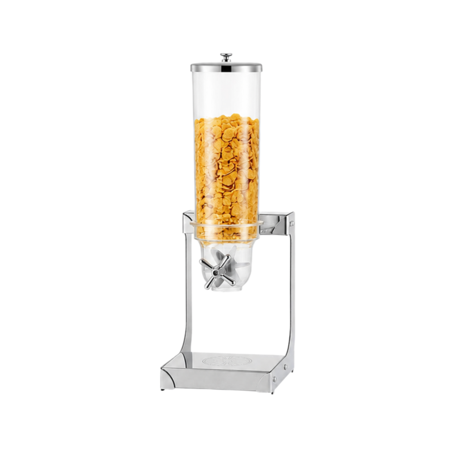 3.5L Round Single Cereal Dispenser with Stainless Steel Folded Plate Stand