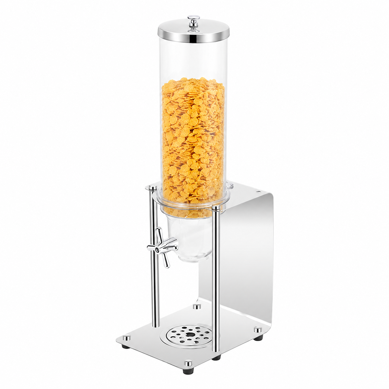 3.5L Round Single Cereal Dispenser with Stainless Steel Back Plate Stand