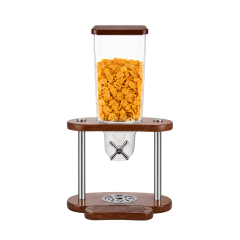 5L Square Single Cereal Dispenser with Wood Base