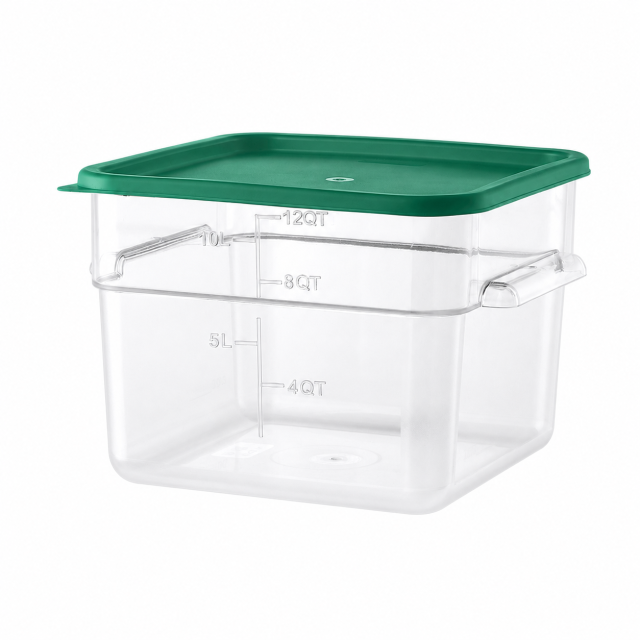 12QT / 12L Clear PC Food Storage Container Set with PE Lid and Embossed Graduation