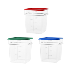 18QT / 18L Clear PC Food Storage Container Set with PE Lid and Embossed Graduation