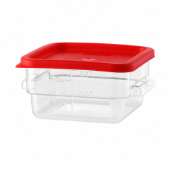 2QT / 2L Clear PC Food Storage Container Set with PE Lid and Embossed Graduation