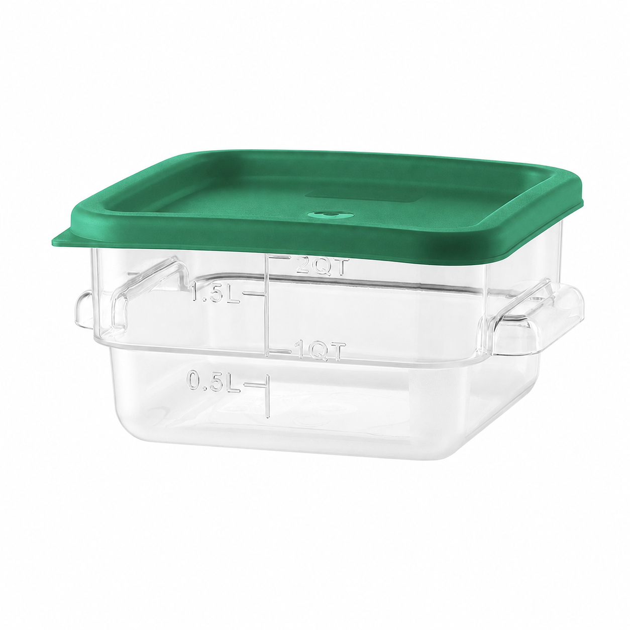 2QT / 2L Clear PC Food Storage Container Set with PE Lid and Embossed Graduation
