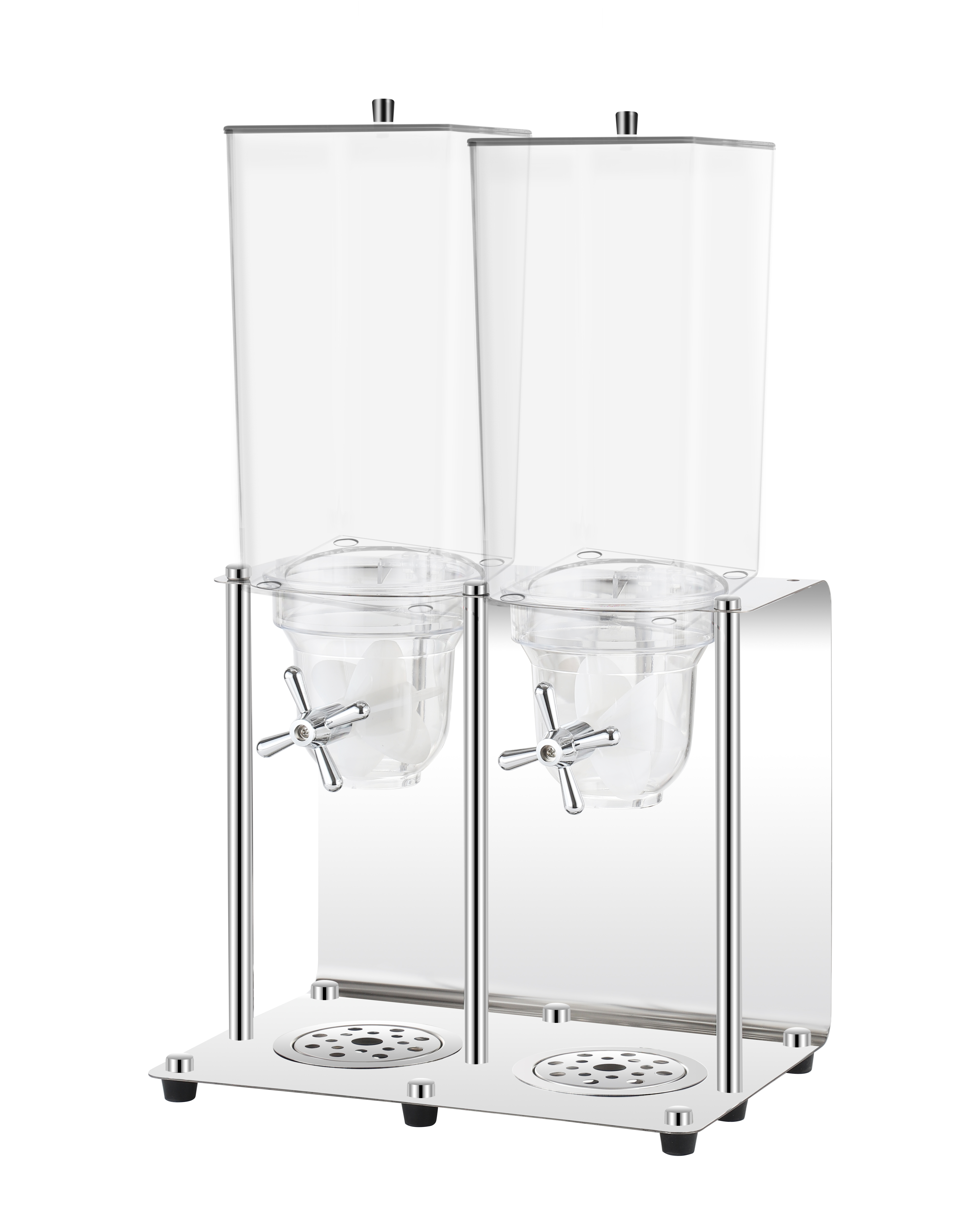 10L Square Double Cereal Dispenser with Stainless Steel Base