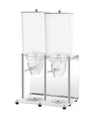 10L Square Double Cereal Dispenser with Stainless Steel Base