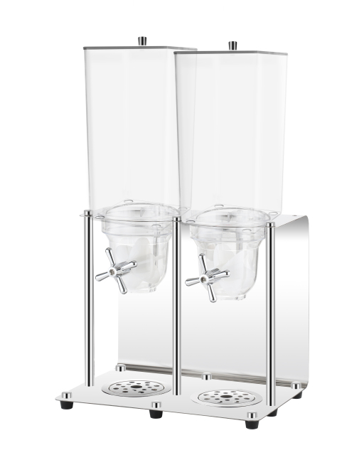 10L Square Double Cereal Dispenser with Stainless Steel Base