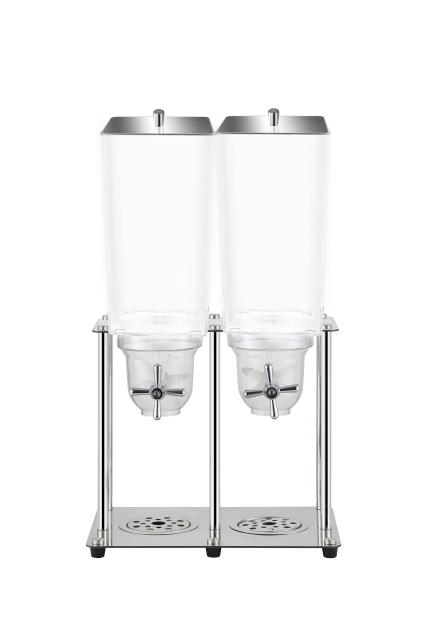 10L Square Double Cereal Dispenser with Stainless Steel Base
