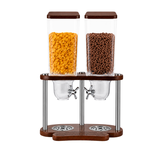 10L Square Single Cereal Dispenser with Wood Base