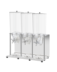 15L Square Triple Cereal Dispenser with Stainless Steel Base