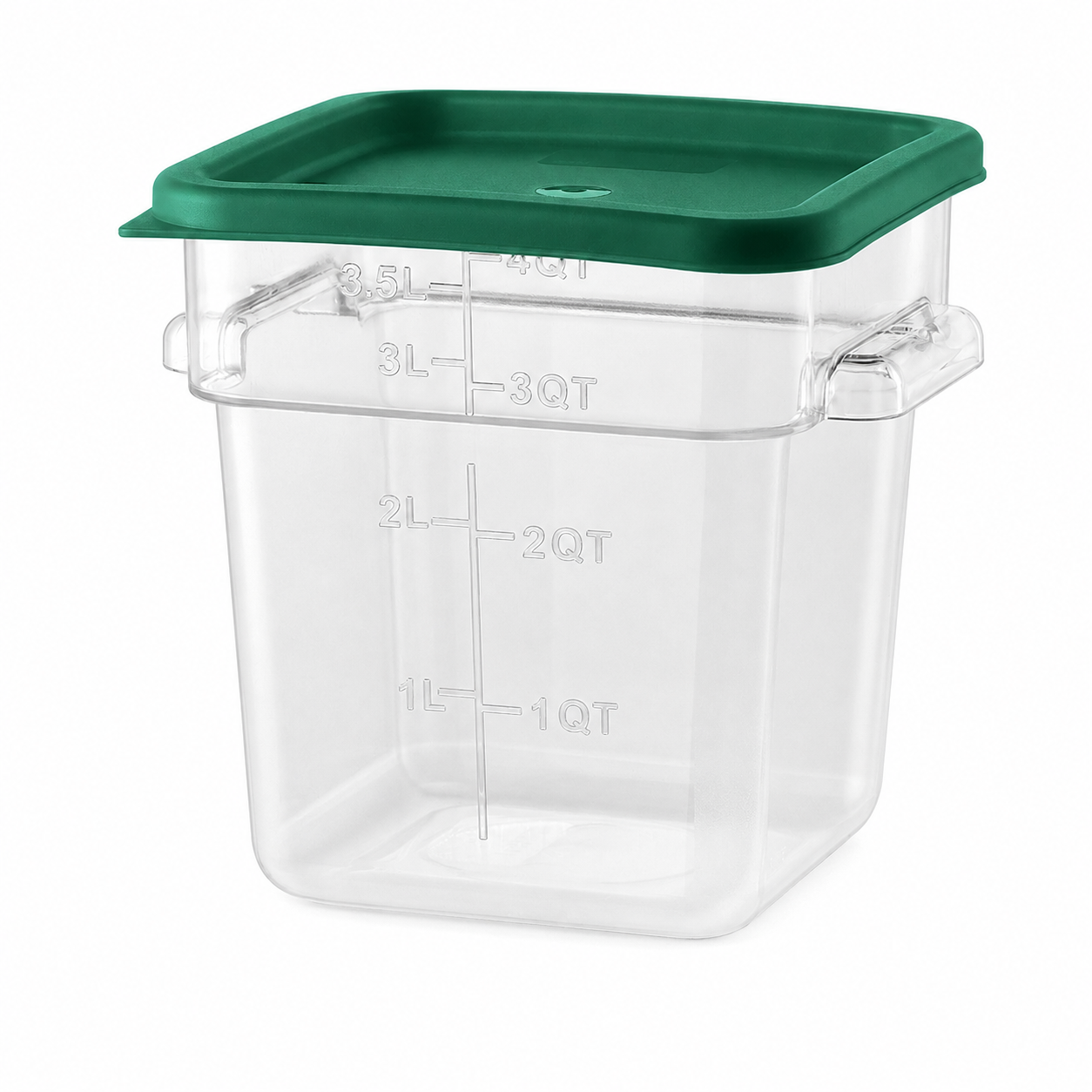 4QT / 4L Clear PC Food Storage Container Set with PE Lid and Embossed Graduation