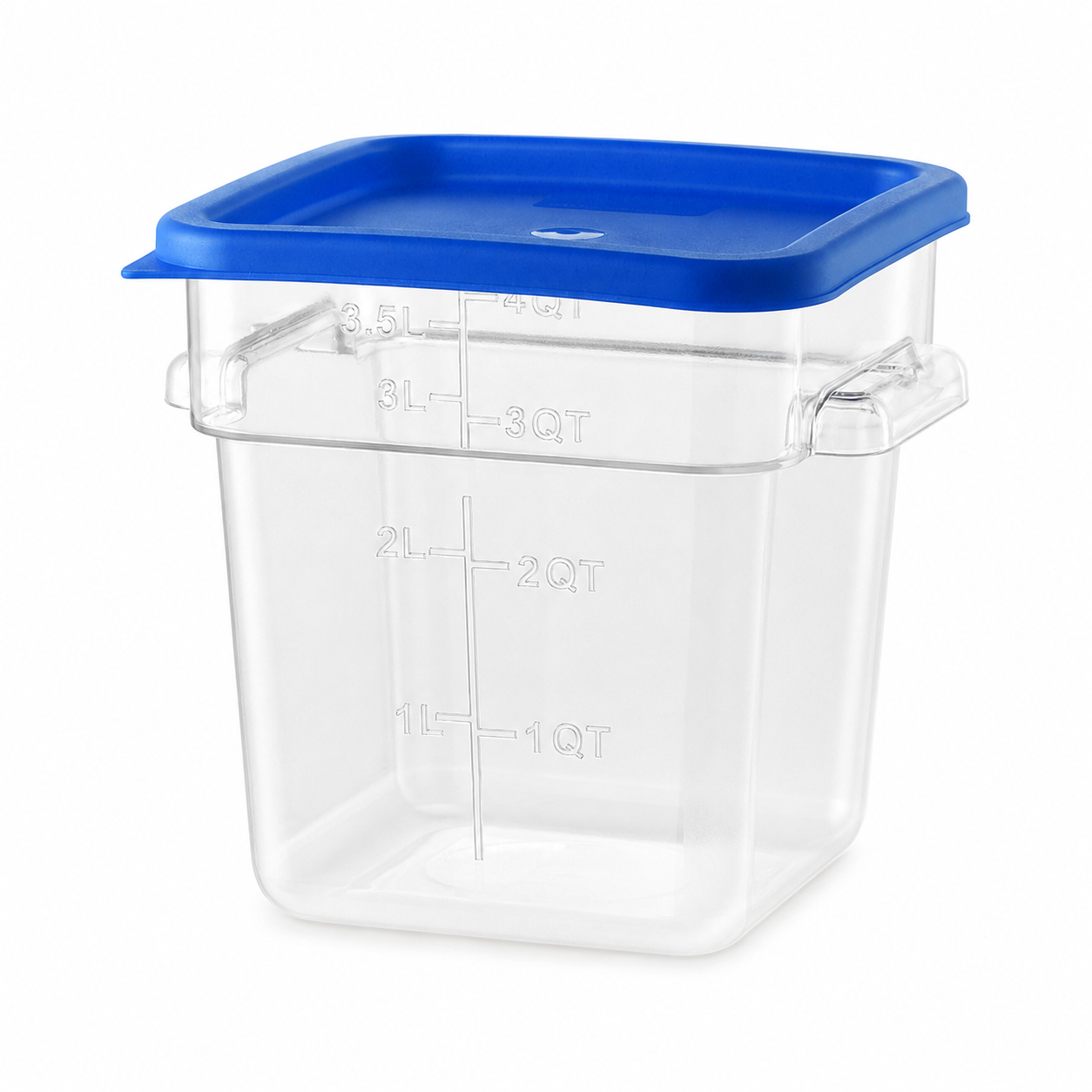 4QT / 4L Clear PC Food Storage Container Set with PE Lid and Embossed Graduation