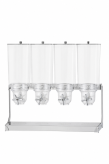 20L Square Triple Cereal Dispenser with Stainless Steel Base