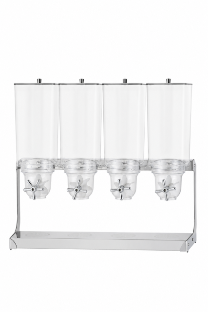 20L Square Triple Cereal Dispenser with Stainless Steel Base