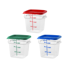 4QT / 4L Clear PC Food Storage Container Set with PE Lid and Printed Graduation