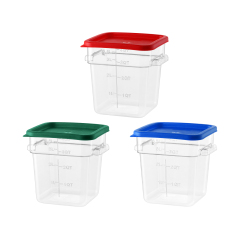 4QT / 4L Clear PC Food Storage Container Set with PE Lid and Embossed Graduation