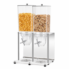 10L Square Double Cereal Dispenser with Stainless Steel Base
