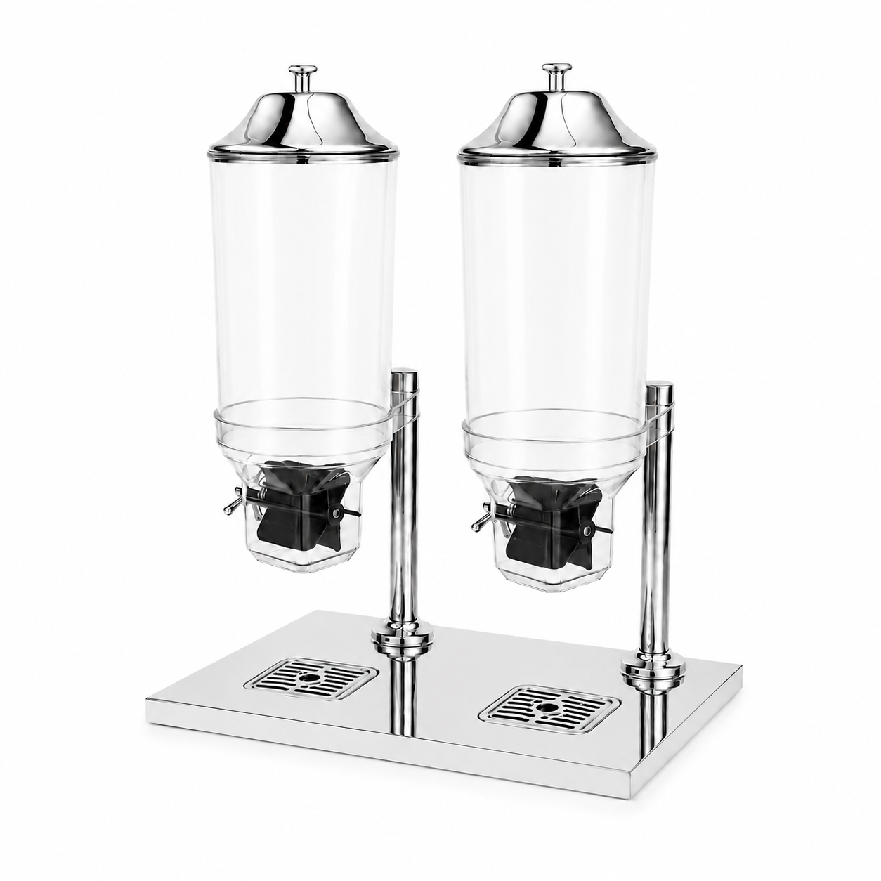 14L Round Double Cereal Dispenser with Stainless Steel Stand