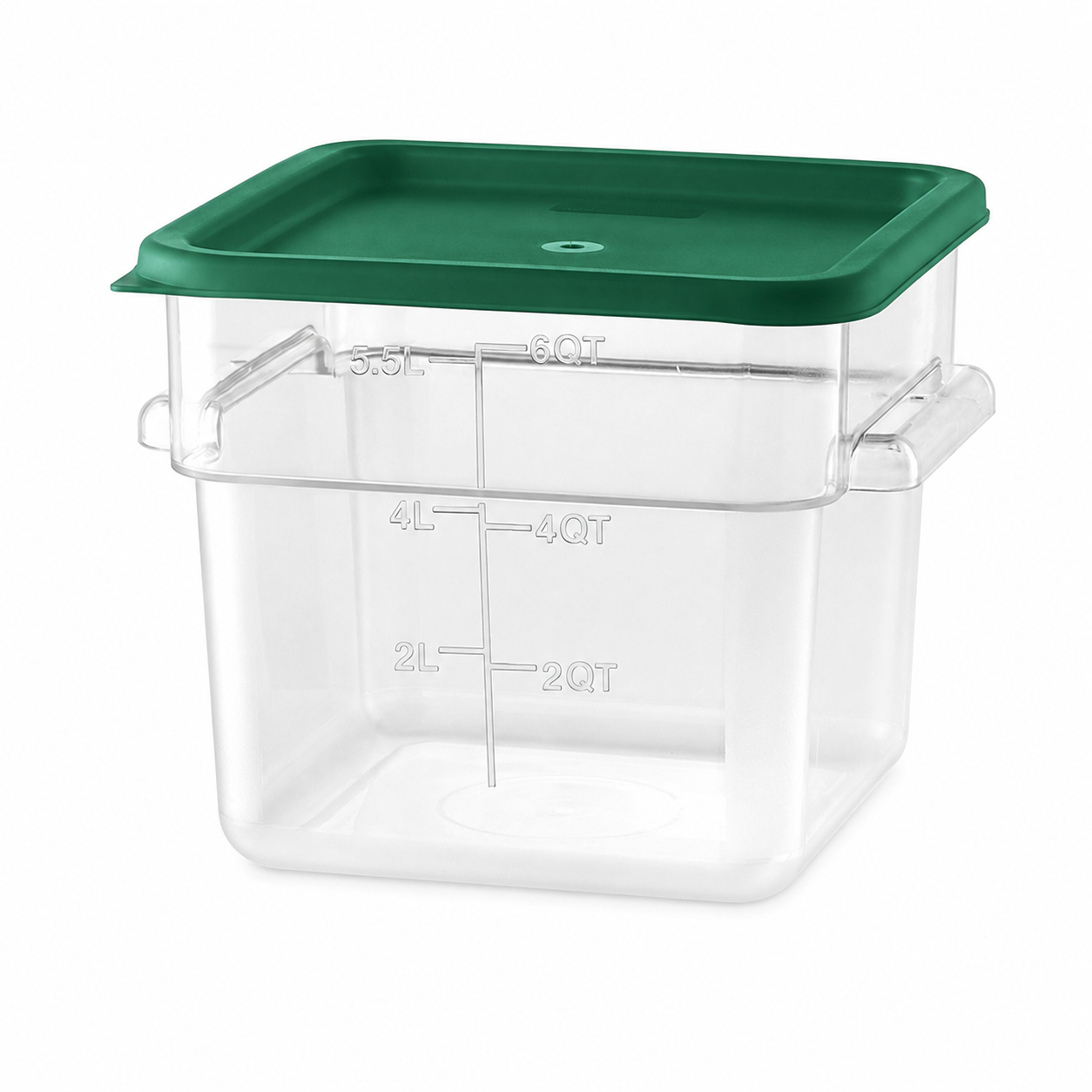 6QT / 6L Clear PC Food Storage Container Set with PE Lid and Embossed Graduation