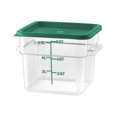 6QT / 6L Clear PC Food Storage Container Set with PE Lid and Printed Graduation