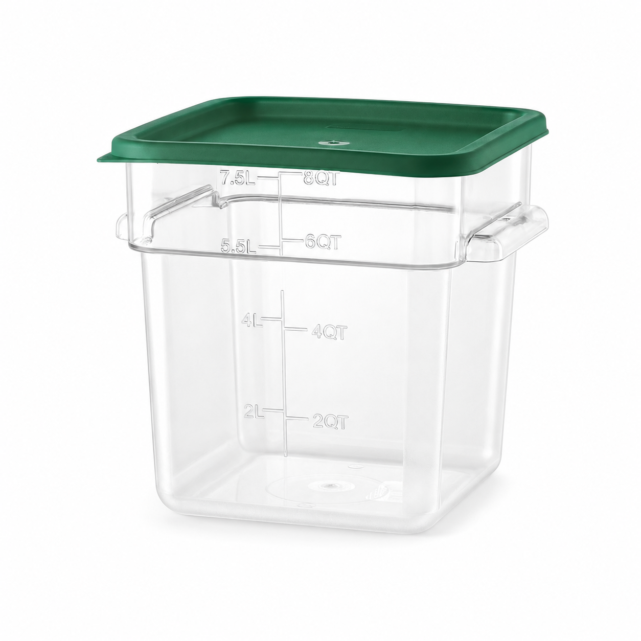 8QT / 8L Clear PC Food Storage Container Set with PE Lid and Embossed Graduation