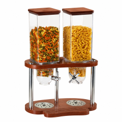 10L Square Single Cereal Dispenser with Wood Base