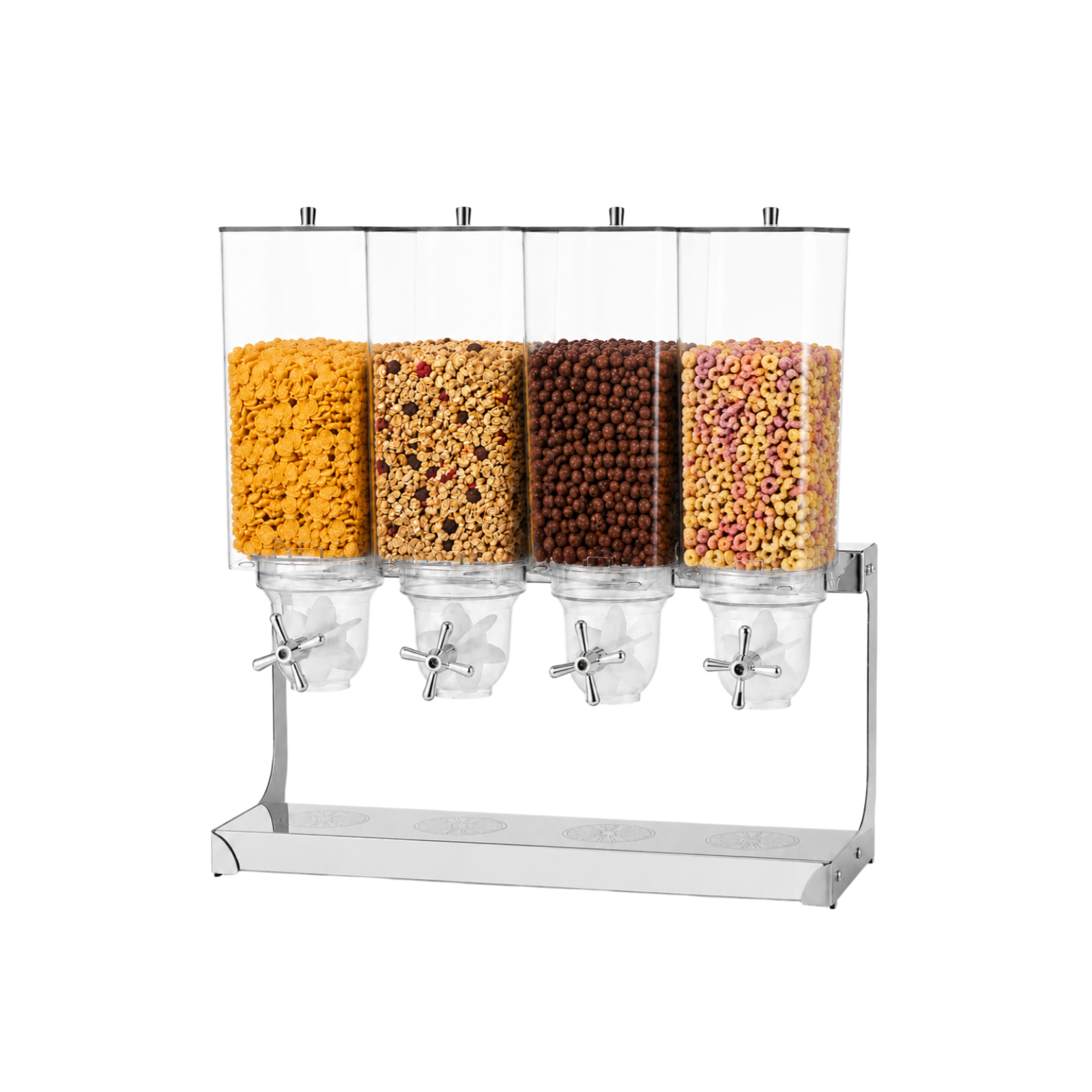 20L Square Triple Cereal Dispenser with Stainless Steel Base