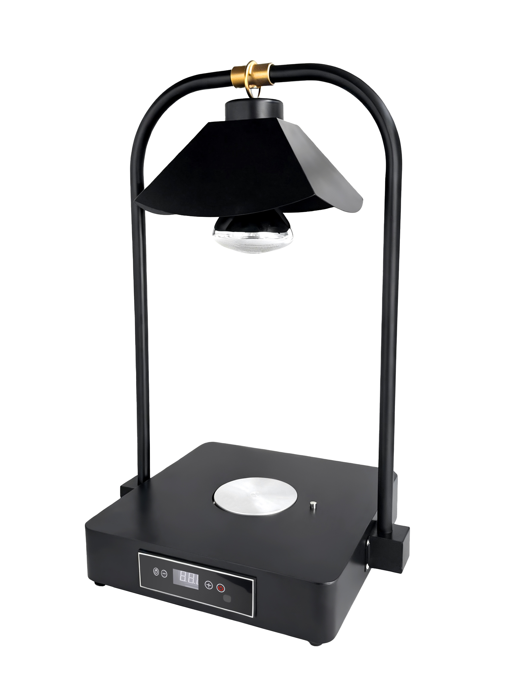 Double Side Tube Lotus Shade Food Heat Lamp with Heated Square Base Digital Control