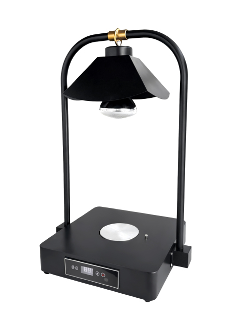 Double Side Tube Lotus Shade Food Heat Lamp with Heated Square Base Digital Control