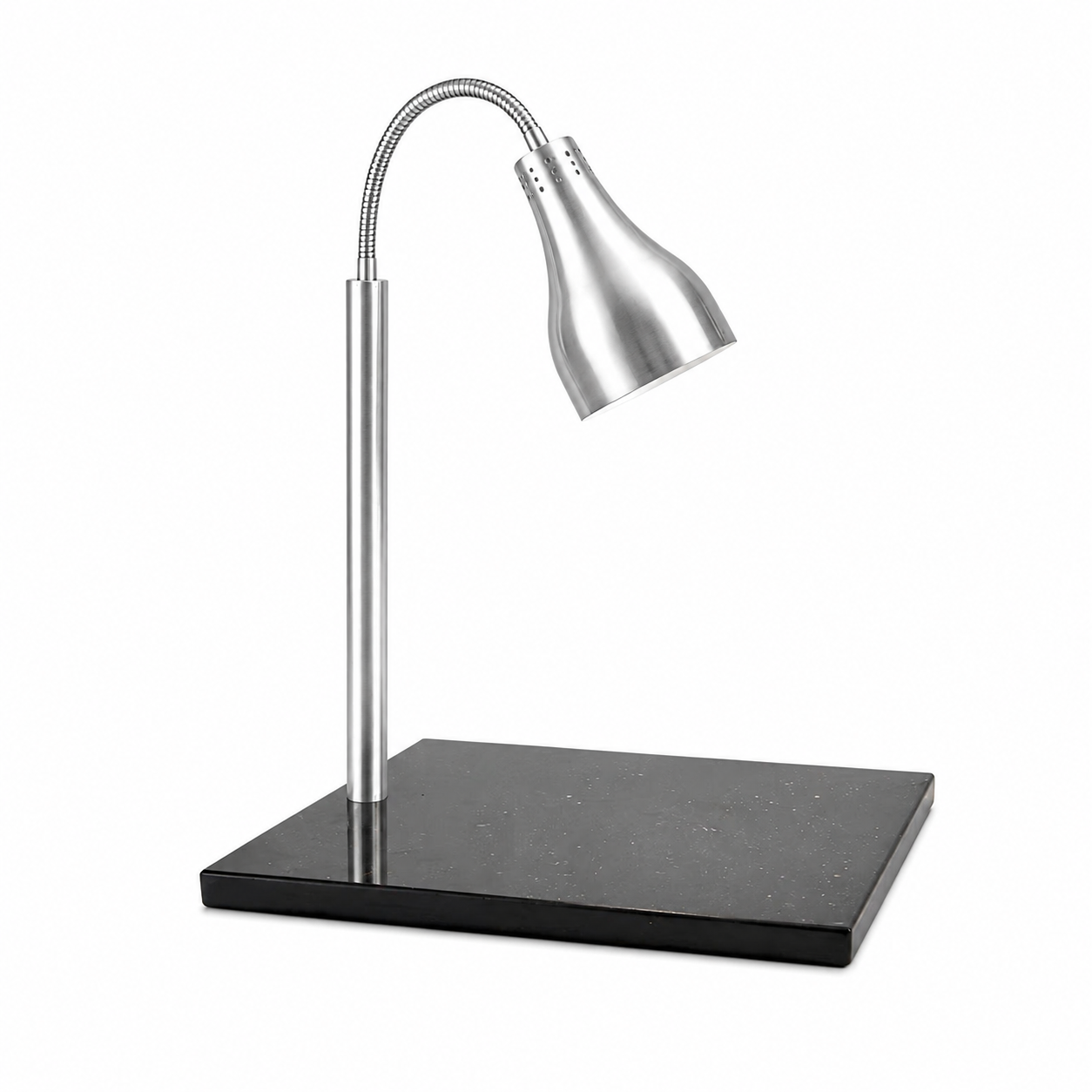Single Head Straight Arm Food Heat Lamp with Marble Base
