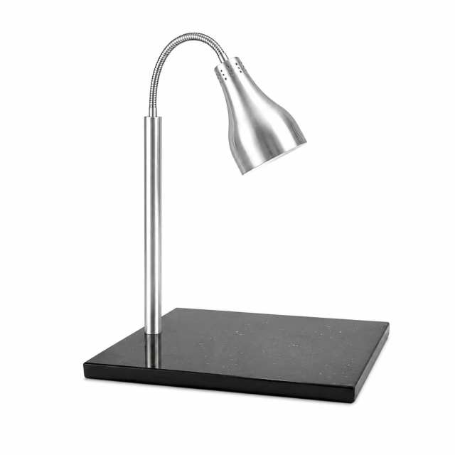 Single Head Straight Arm Food Heat Lamp with Marble Base