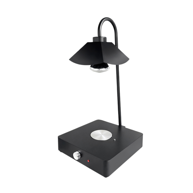 Double Side Tube Lotus Shade Food Heat Lamp with Heated Square Base Mechanical Control