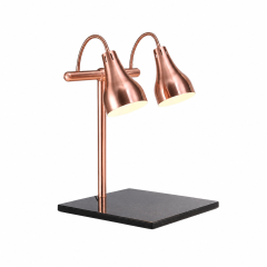 Double Head Straight Arm Food Heat Lamp with Marble Base