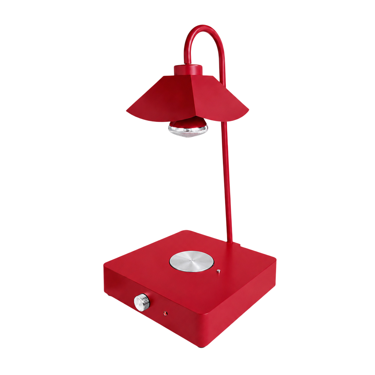 Double Side Tube Lotus Shade Food Heat Lamp with Heated Square Base Mechanical Control