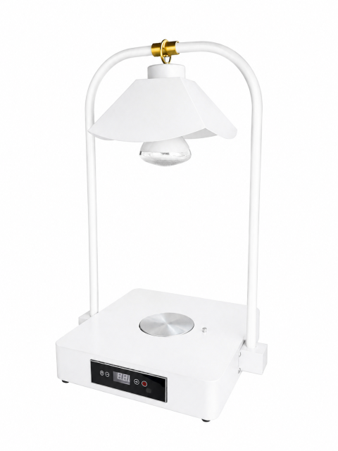 Double Side Tube Lotus Shade Food Heat Lamp with Heated Square Base Digital Control