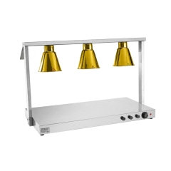 Triple Head Food Heat Lamp with Heated Base Mechanical Control