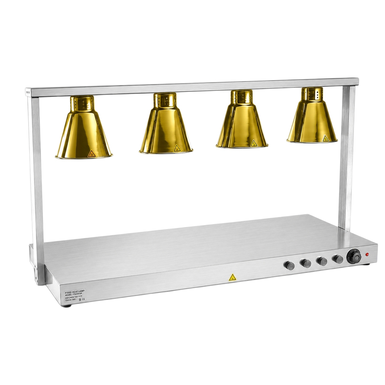 Four Head Food Heat Lamp with Heated Base Mechanical Control