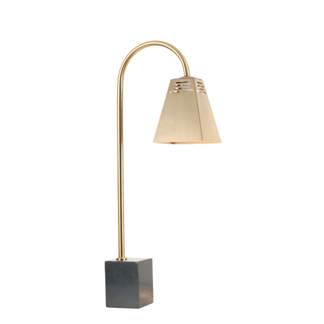 Single Head Square Shade Food Heat Lamp with Marble Base