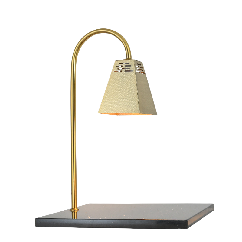 Single Head Square Shade Food Heat Lamp with Marble Base