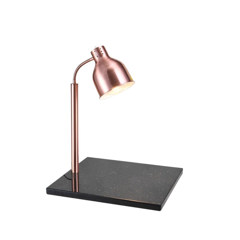 Single Head Straight Arm Food Heat Lamp with Marble Base