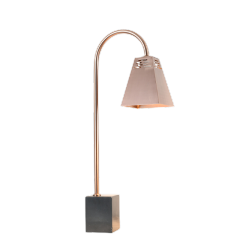 Single Head Square Shade Food Heat Lamp with Marble Base