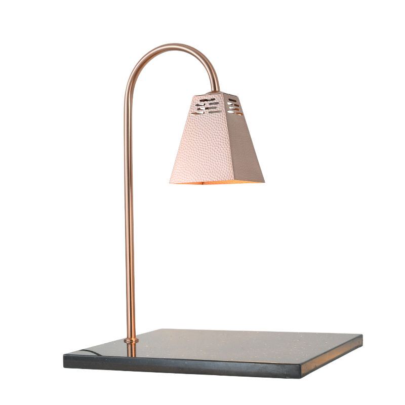 Single Head Square Shade Food Heat Lamp with Marble Base