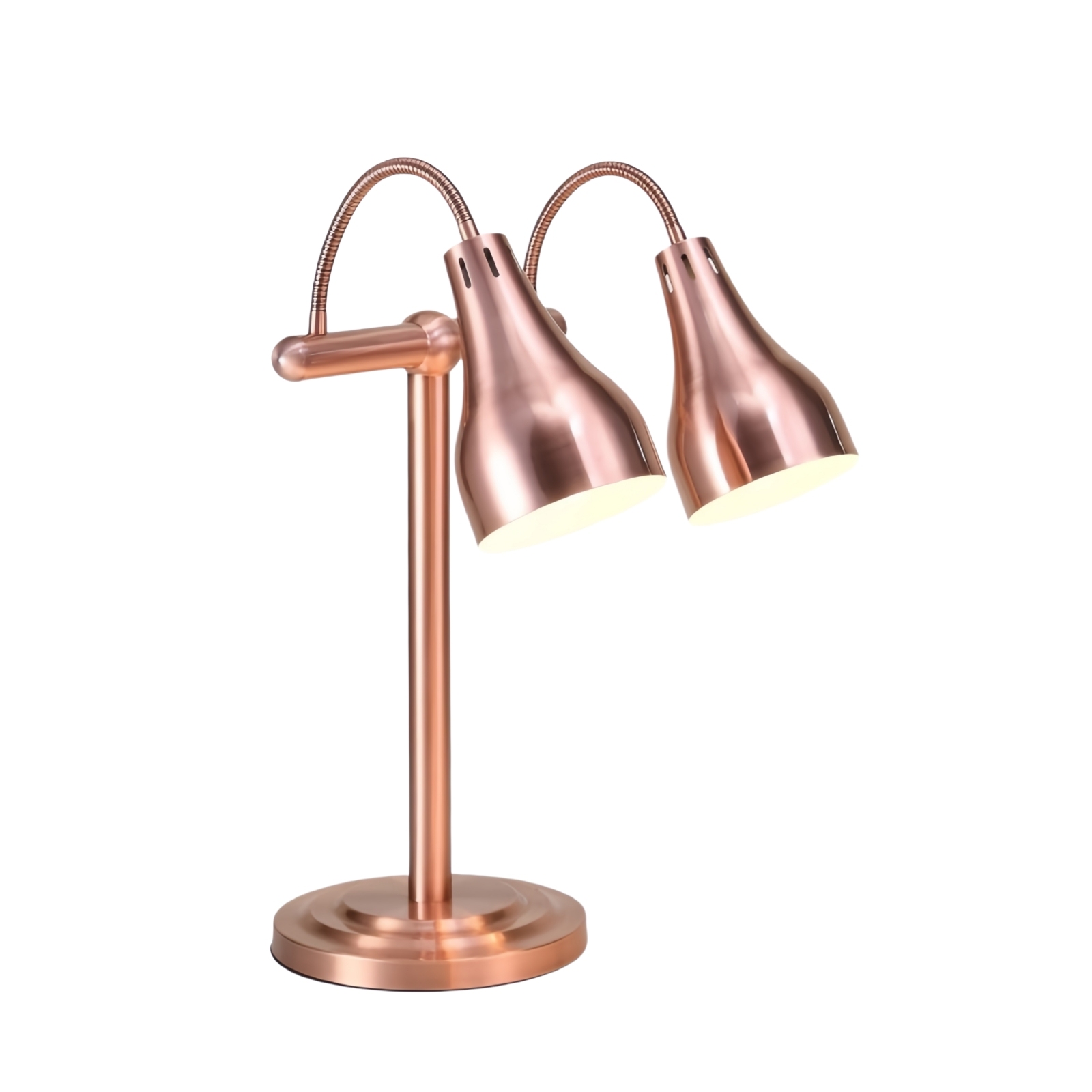 Double Head Straight Arm Food Heat Lamp with Freestanding Base