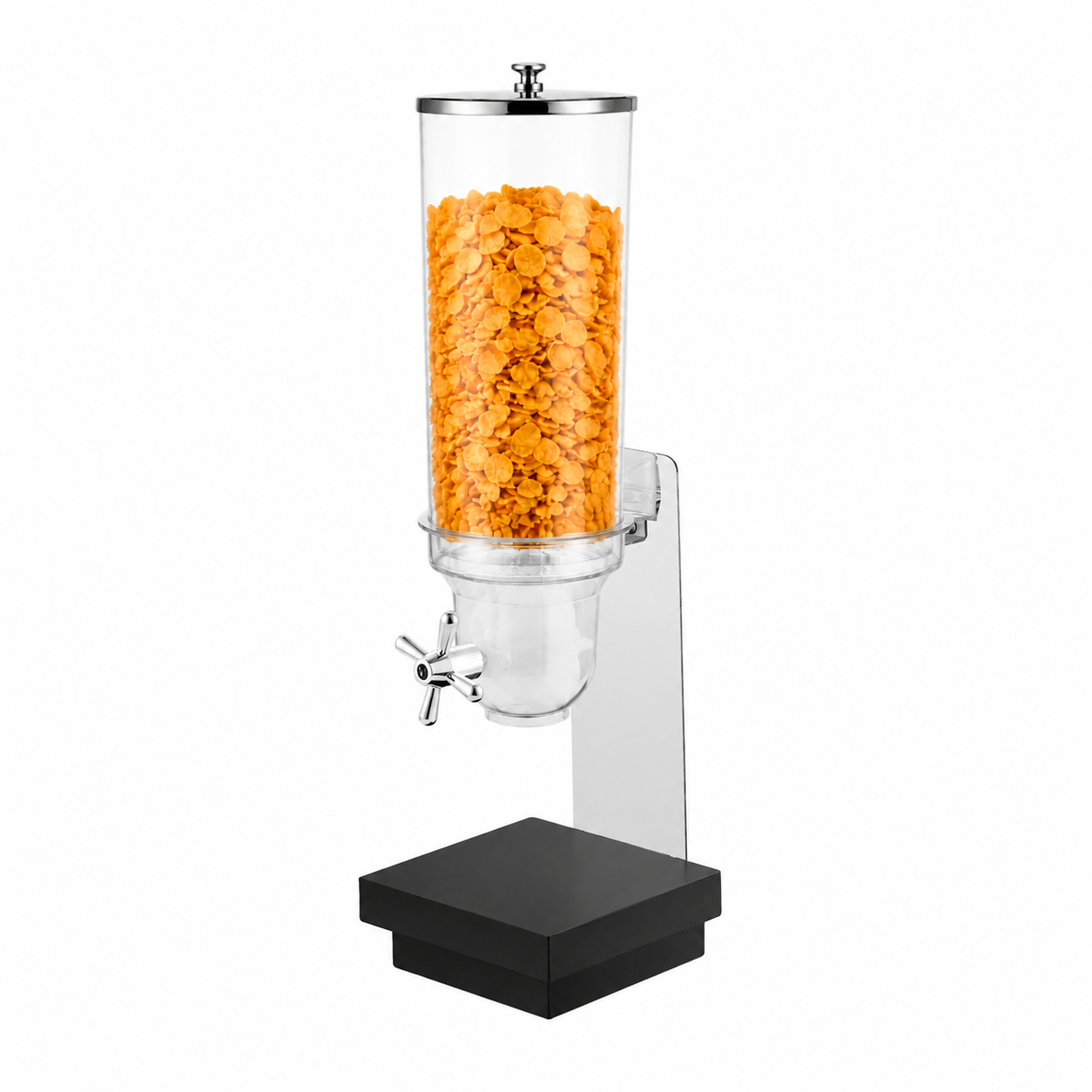 3.5L Square Single Cereal Dispenser with Wood Base