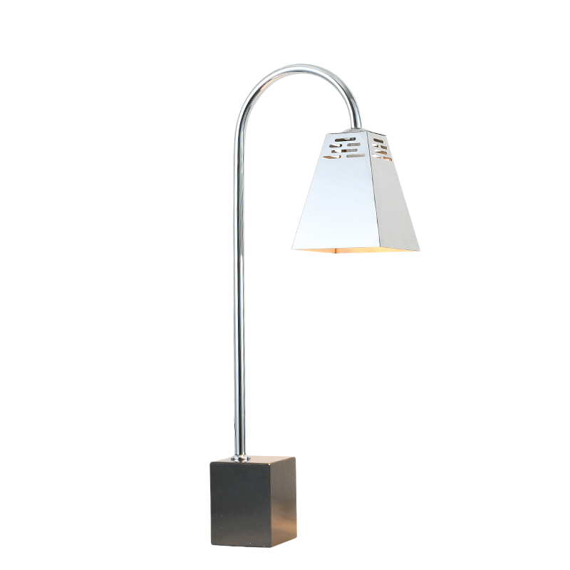 Single Head Square Shade Food Heat Lamp with Marble Base
