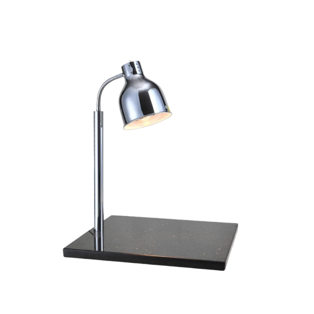 Single Head Straight Arm Food Heat Lamp with Marble Base