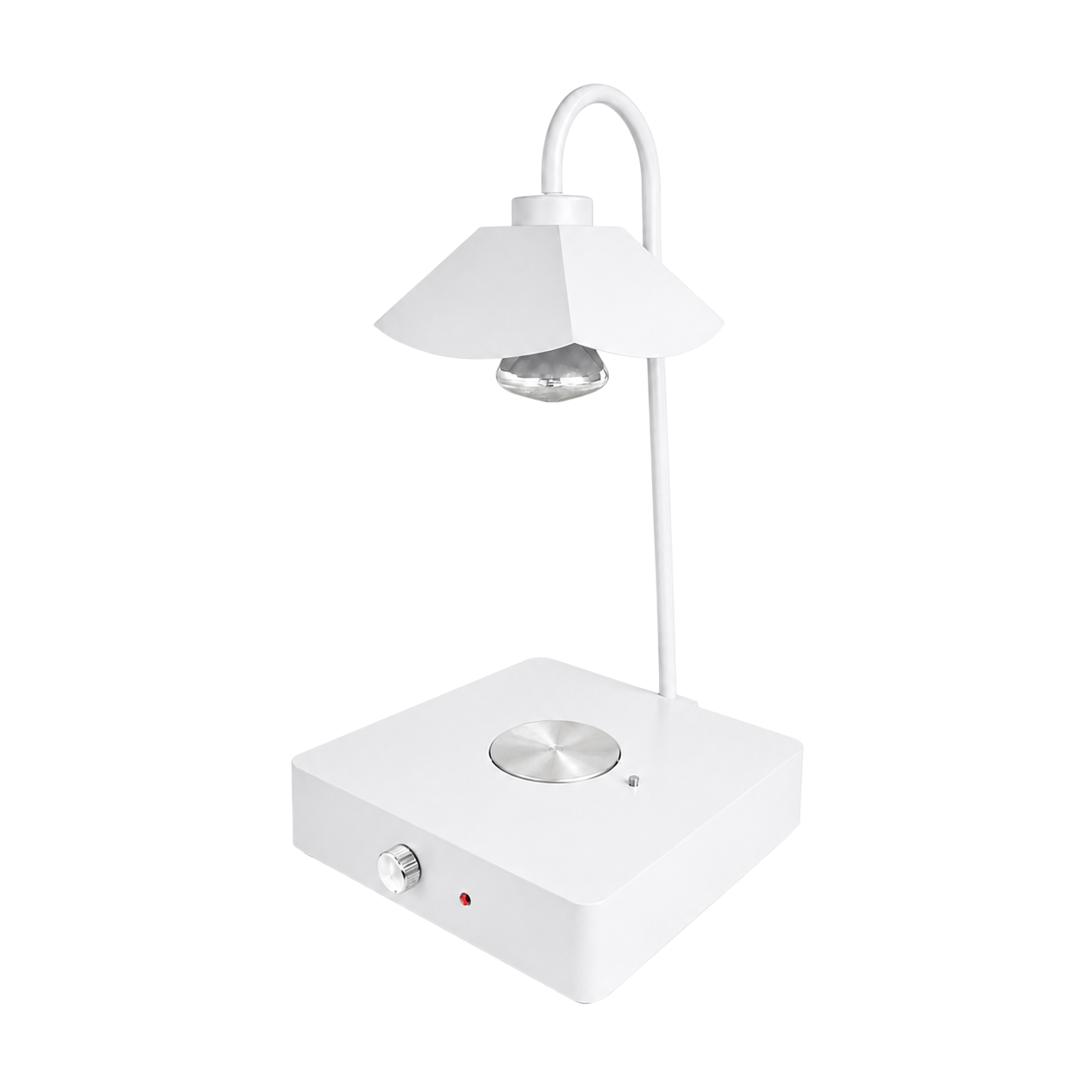 Double Side Tube Lotus Shade Food Heat Lamp with Heated Square Base Mechanical Control